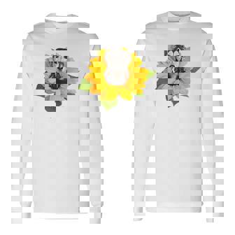 ポケットの中の犬 花 サルーキ 長袖Tシャツ - Kawaiitshirt