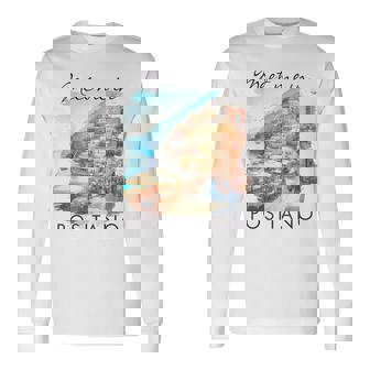 ポジターノ イタリア 旅行 冒険 ミート・ミー・イン・ポジターノ 長袖Tシャツ - Kawaiitshirt