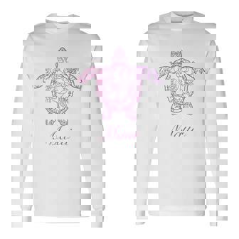 マウイ ウミガメ ハワイ Hi ハワイアン トライバル タートル ホヌ キュート 長袖Tシャツ - Kawaiitshirt