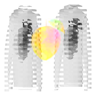 マンゴーフルーツモチーフアートマンゴー 長袖Tシャツ - Kawaiitshirt