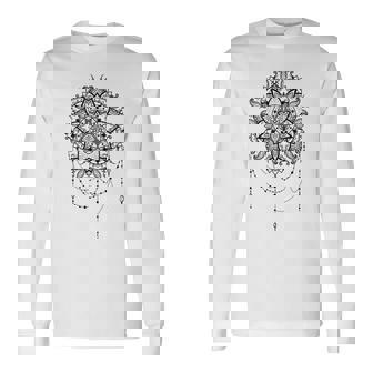 マンダラフラワー神聖幾何学フラクタルアート良い雰囲気 長袖Tシャツ - Kawaiitshirt