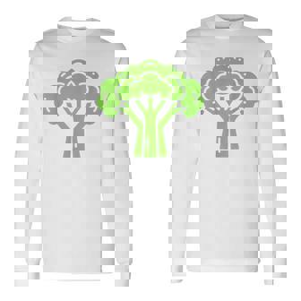 ミニマリスト かわいい ブロッコリー シンプルな野菜 ブロッコリー 長袖Tシャツ - Kawaiitshirt