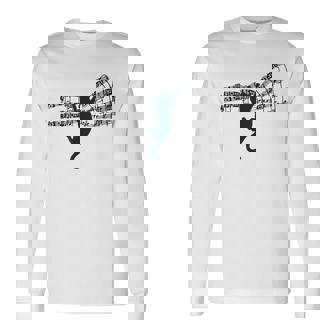 ミュージカル 楽譜上の猫 楽譜 長袖Tシャツ - Kawaiitshirt