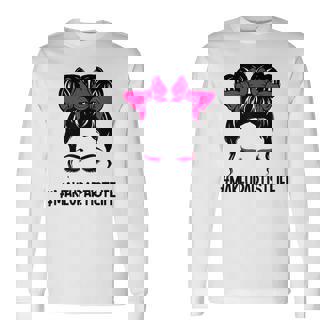 メイクアップアーティスト 美容師 美容師 顔 乱雑なお団子 長袖Tシャツ - Kawaiitshirt