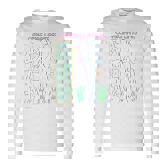 メダカ飼育者向け「めだかネオンデザイン」-バックプリント- 長袖Tシャツ - Kawaiitshirt