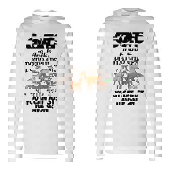 ヤギの恋人たちのためのヤギシャツ 農場アパレル ミームパンファニーヤギ 長袖tシャツ 長袖Tシャツ - Kawaiitshirt