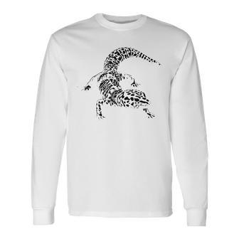 ヤモリ モチーフ 爬虫類 トカゲ テラリウム 長袖Tシャツ - Kawaiitshirt