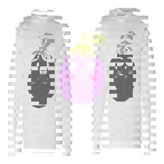 ユーモアフードナスのシンプルなナス 長袖tシャツ 長袖Tシャツ - Kawaiitshirt