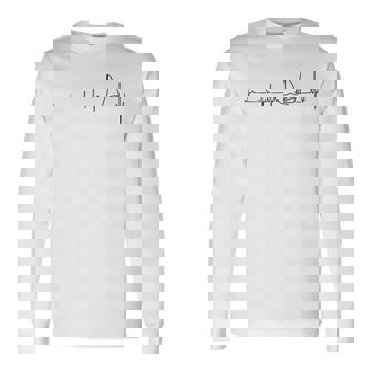 ヨットのハートビートグラフィック 長袖Tシャツ - Kawaiitshirt