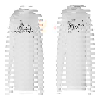 ヨークシャーテリア 心電図 ハートビート ハートライン 犬好き 長袖Tシャツ - Kawaiitshirt