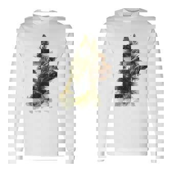 ヨークシャーテリア 犬 モチーフ ペット アートワーク ヨークシャーテリア 長袖Tシャツ - Kawaiitshirt