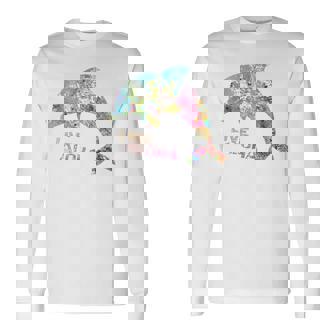 ライブ アロハ イルカ グラフィック 長袖Tシャツ - Kawaiitshirt