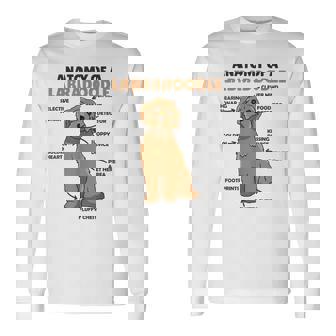 ラブラドゥードルの解剖学かわいい犬面白い犬ラブラドゥードル 長袖Tシャツ - Kawaiitshirt
