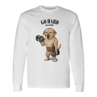 ラブラドールレトリバー 犬用筋肉トレーニング ダンベル付き 長袖Tシャツ - Kawaiitshirt