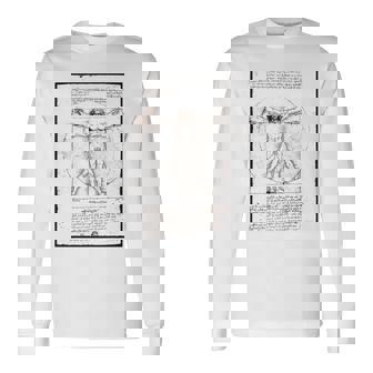 レオナルド・ダ・ヴィンチの「ヴィトルヴィア人」 オリジナル 長袖Tシャツ - Kawaiitshirt