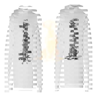 ワイマラナー 犬 グラフィック ペット イラスト ワイマラナー 長袖Tシャツ - Kawaiitshirt