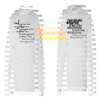 ヴィンテージ 70年代 ブルーグラス タイポグラフィ レトロ バイブ 長袖Tシャツ - Kawaiitshirt