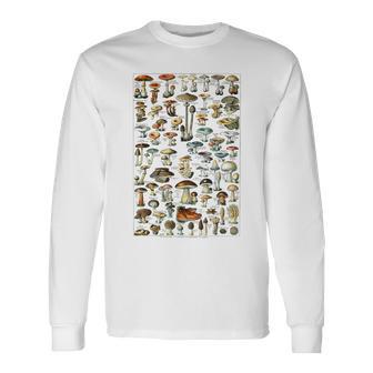 ヴィンテージ キノコ チャート イラスト キノコ モレルハンター 長袖Tシャツ - Kawaiitshirt