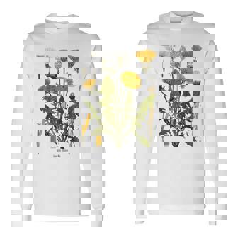 ヴィンテージ タンポポ チャート タンポポポ ボタニカル 長袖Tシャツ - Kawaiitshirt
