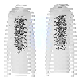 ヴィンテージ ブルー タコ 長袖Tシャツ - Kawaiitshirt