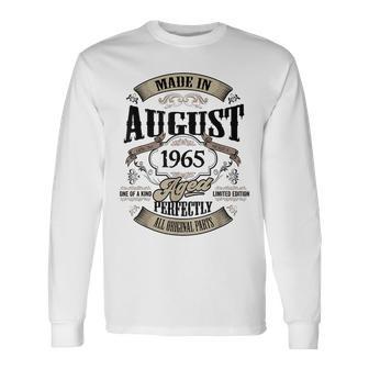 ヴィンテージ還暦祝い 1965年8月生まれ 60歳 長袖Tシャツ - Kawaiitshirt