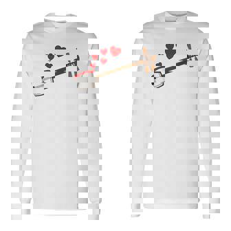 三味線 バレンタインデー ミュージシャン 結婚記念日 長袖Tシャツ - Kawaiitshirt