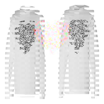 世界国旗 ハート 国旗 旅行 トラベラー 長袖Tシャツ - Kawaiitshirt