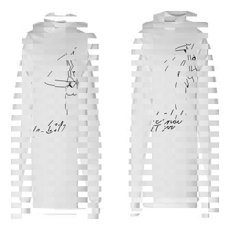 乗馬用シャツ フランス語の言葉 Le Cheval 長袖Tシャツ - Kawaiitshirt