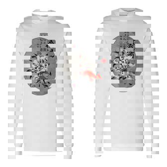 九尾の狐 安倍晴明 陰陽師 陰陽 太極図 漢詩 キツネ Back Print 長袖Tシャツ - Kawaiitshirt