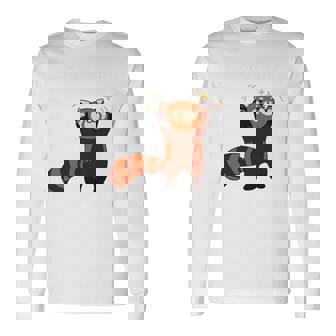 五十歩ひゃっほう レッサーパンダ ネタ ことわざ ことわざのもじり ジョーク ギャグ ダジャレ ツッコミ おもしろ 長袖tシャツ 長袖Tシャツ - Kawaiitshirt