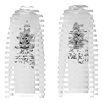 仏教 スピリチュアル オム マニ・パドメ ハム マントラと曼荼羅 長袖Tシャツ - Kawaiitshirt