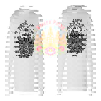 伝統的なカンボジアのクメールタトゥーデザインアンコールワット 長袖Tシャツ - Kawaiitshirt