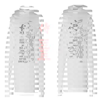 侍、日本の戦士の美徳-バックプリント 長袖Tシャツ - Kawaiitshirt