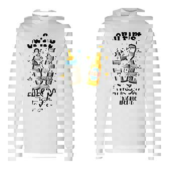 初めての父の日一緒に面白いお父さんと赤ちゃん 長袖Tシャツ - Kawaiitshirt