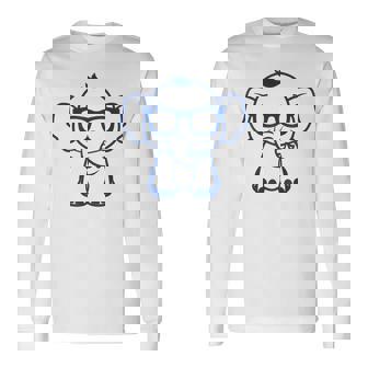 動物かわいいシンプルなサングラスをかけた小さな象の赤ちゃん 長袖Tシャツ - Kawaiitshirt