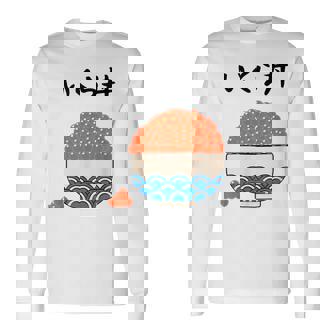 原作【こぼれいくら丼】イクラ丼 ご飯 お米 寿司 ごはん 可愛い おもしろ 面白い 北海道 ネタ ウケ狙い 笑える 変な 長袖Tシャツ - Kawaiitshirt