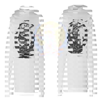 古代忍者猫 日本の子猫 刀猫 サムライキャット 長袖Tシャツ - Kawaiitshirt