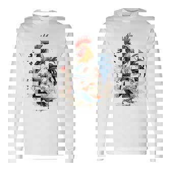 和風チキン 和風美鶏 ストリートウェア 長袖Tシャツ - Kawaiitshirt