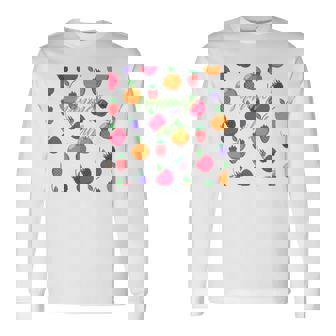 夏の雰囲気、フルーツ好き、夏のフルーツ、シトラスディライト 長袖tシャツ 長袖Tシャツ - Kawaiitshirt