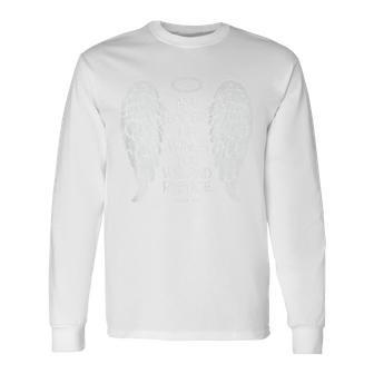 天使の翼 聖書の詩 キリスト教の美的バックプリント 長袖Tシャツ - Kawaiitshirt