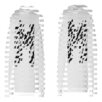 太字 クリエイティブ ゼブラマーカー 文字 M デザイン アニマルシリーズ 長袖Tシャツ - Kawaiitshirt