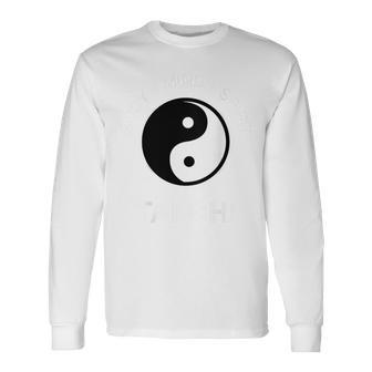 太極拳tシャツ バックプリント Body Mindpirit 陰陽tシャツ 長袖Tシャツ - Kawaiitshirt