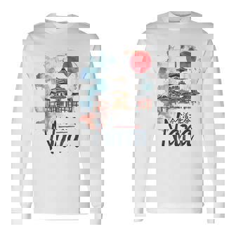 奈良 日本 市街地 旅行 お土産 和 水彩 行楽 長袖Tシャツ - Kawaiitshirt