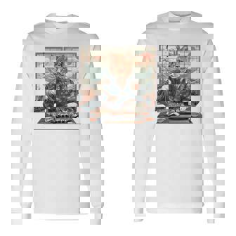 寿司好き ヴィンテージ 子猫 伝統 日本の芸術 猫 長袖tシャツ 長袖Tシャツ - Kawaiitshirt