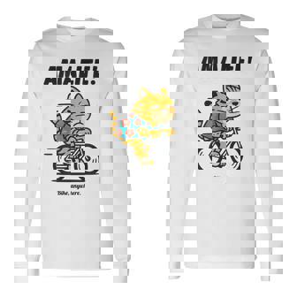 尼崎を走るチャリ猫 長袖Tシャツ - Kawaiitshirt