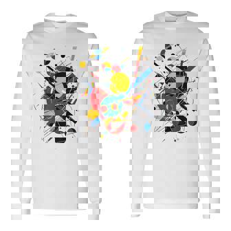 幾何学 抽象 カラフル アート グラフィック 幾何学模様 長袖Tシャツ - Kawaiitshirt