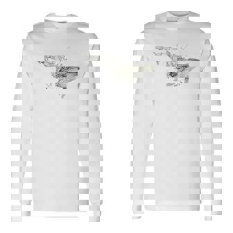 幾何学的クジラtシャツ メンズ シャツ レディース ブラック ホワイト 長袖Tシャツ - Kawaiitshirt