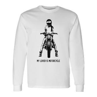 恋人はオートバイ カフェレーサー スクランブラー クラシックバイク ネイキッドバイク 長袖Tシャツ - Kawaiitshirt