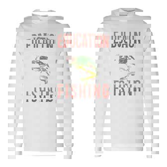 教育は重要ですが、釣りは重要です 面白い 長袖tシャツ 長袖Tシャツ - Kawaiitshirt