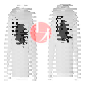 日の丸日本 国旗 ワンポイント 長袖Tシャツ - Kawaiitshirt